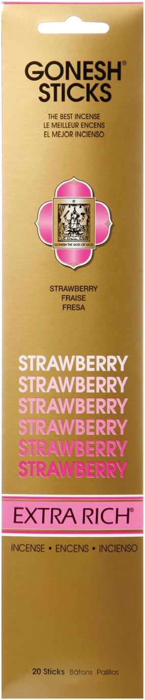 Gonesh Collection Strawberry-Extra Rich Incense, Gold,GOXRST
