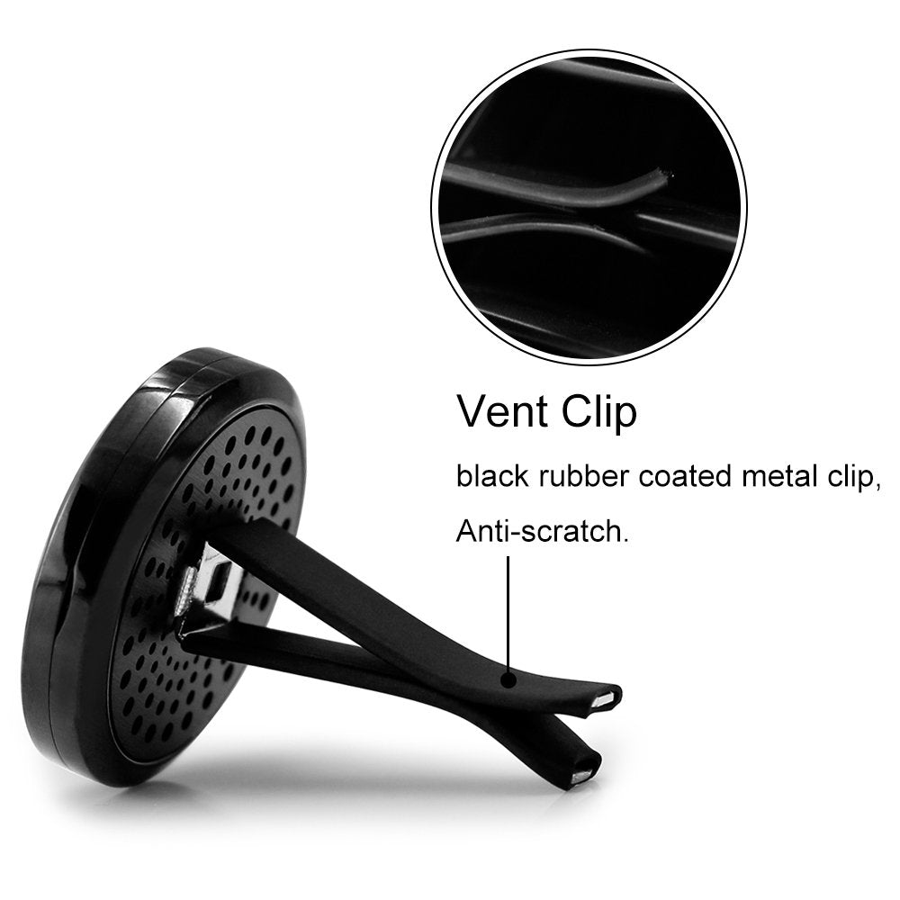 RoyAroma Car Air Freshener Vent Clip - 2PCS 30mm Black Car Essential Oil Diffuser Vent Clips for Home Office Room with 12 Felt Pads Mother's Day, Birthday Gift for Women & Men