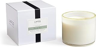 LAFCO New York 3-Wick Candle, Feu de Bois - 30 oz - 120-Hour Burn Time - Reusable, Hand Blown Glass Vessel - Made in the USA