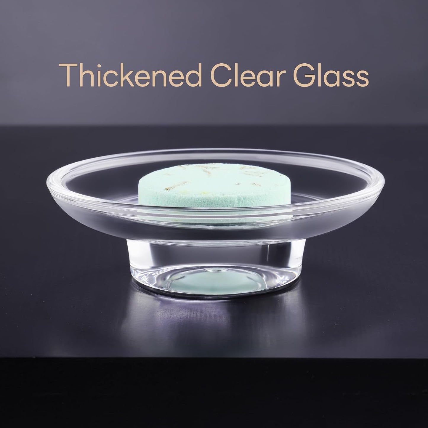 NiHome Glass Shower Steamers Holder, Transparent Aromatherapy Tray Keeps Steamer in Place, Prevents Drain Clogs & Slipping, Safe & Clean Shower Accessory, Compact & Functional Minimalist Design