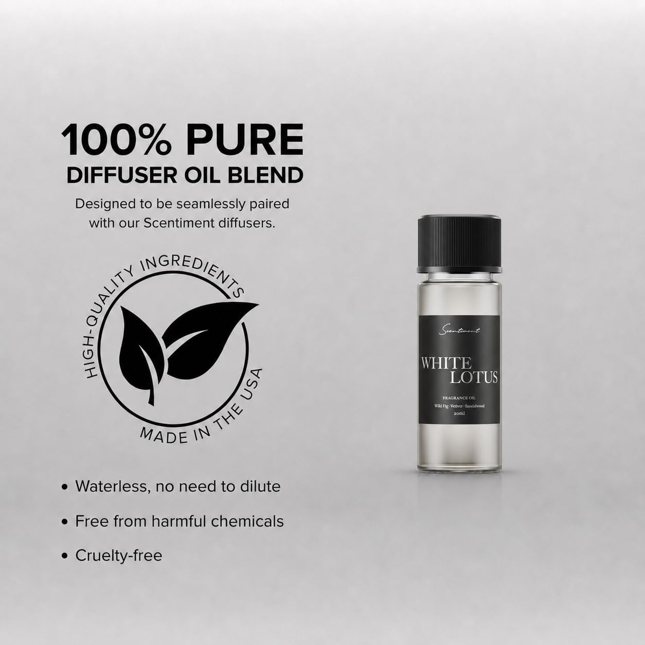 Scentiment White Lotus Diffuser Oil - Premium Hotel Scent with Notes of of Wild Fig, Vetiver, Almond & Sandalwood Home Scent, Hotel Fragrance Oil Diffuser Refill - 0.68 fl oz (20 mL)