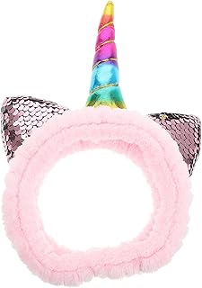 Unicorn Makeup Headband for Women Face Washing Spa Hairband Soft Skincare Hair Accessory Plush Elastic