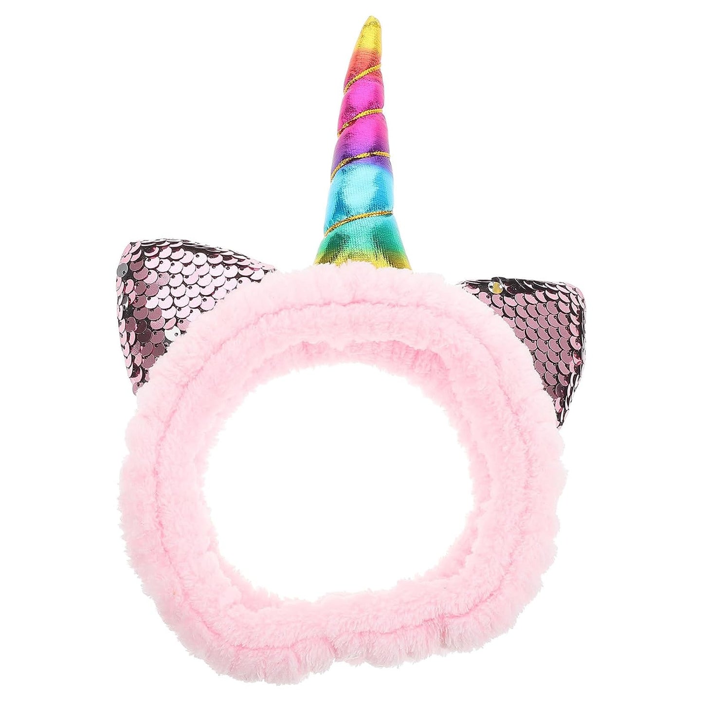 Unicorn Makeup Headband for Women Face Washing Spa Hairband Soft Skincare Hair Accessory Plush Elastic