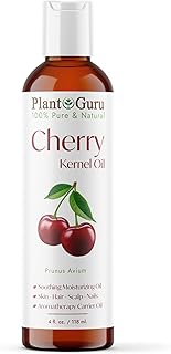 Plant Guru Cherry Kernel Oil 4 fl. oz. Cold Pressed 100% Pure & Natural Carrier – Skin, Face, Body & Hair Growth Moisturizer. Great for DIY Creams, Lotions, and Lip Balms.