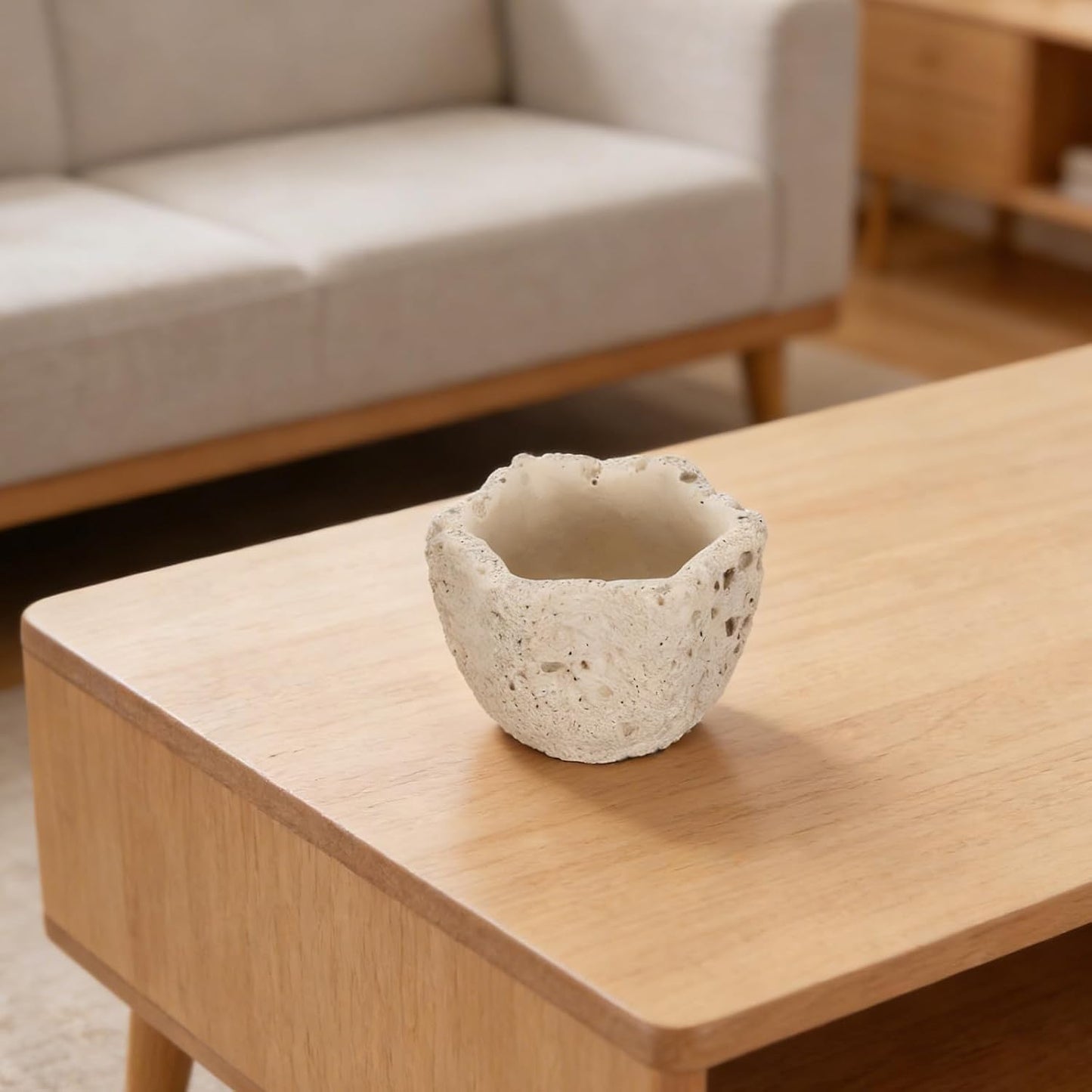 Concrete Match Holder - Cute Matchstick Boxes Modern Decorative Toothpick Organizer for Home,Fireplace, Table, Candles, Match Jar for Kitchen Beige