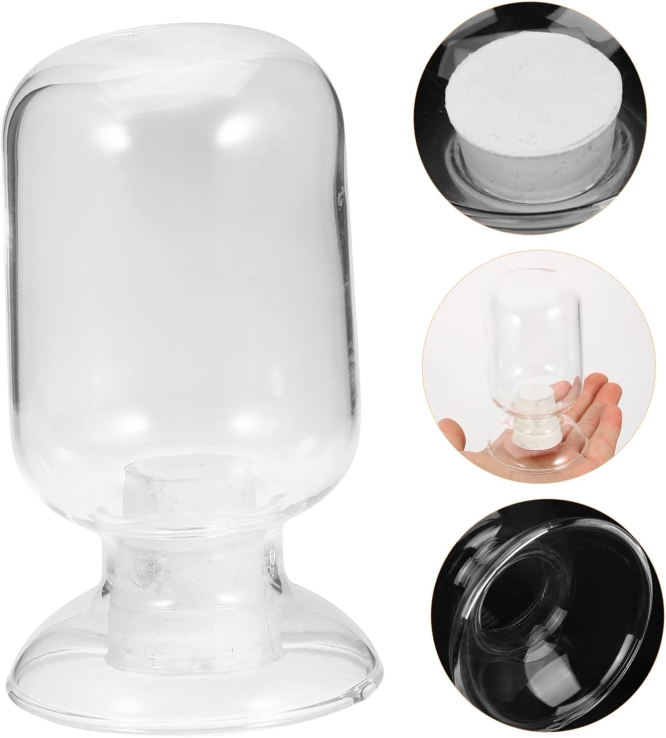 Glass Match Holder Jar Handcrafted Cloche Bottle for Decorative Storage of Matches Elegant and Compact Design for Gifts and Home Decor