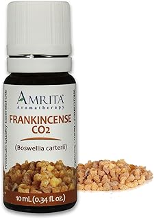 Amrita Aromatherapy Frankincense CO2 Essential Oil, 100% Pure Undiluted Boswellia carteri, Therapeutic Grade, Premium Quality Aromatherapy Oil, Tested & Verified, 60ML