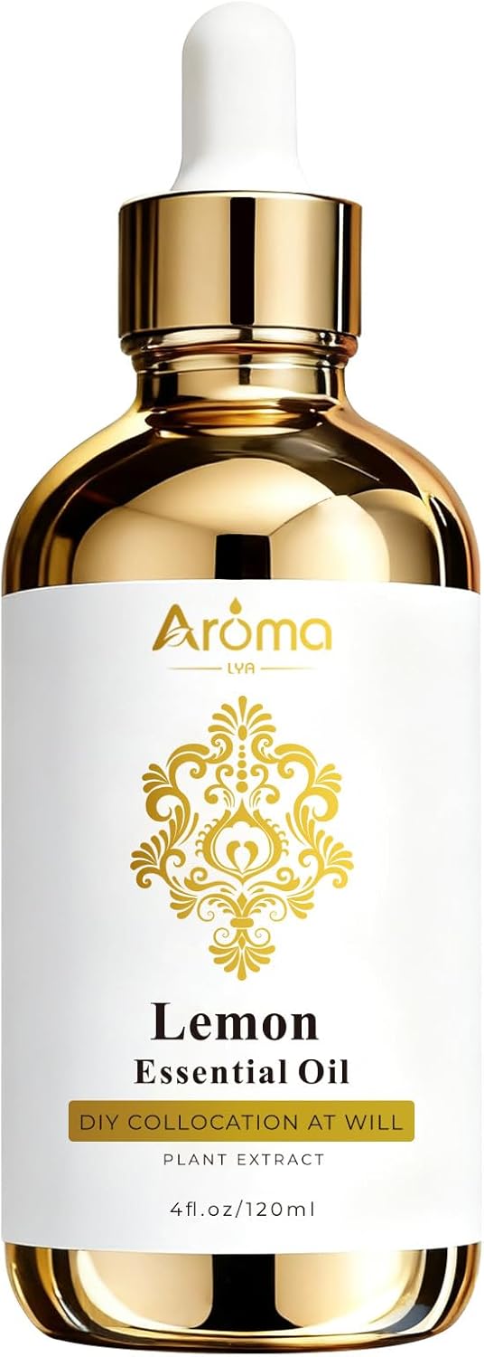 100% Pure Lemon Essential Oil 4 fl oz Thieves Oil Essential Oil - Essential Oils for Diffusers & Aromatherapy & Home Care Gifts for Women - Lemon Oil Essential Oil