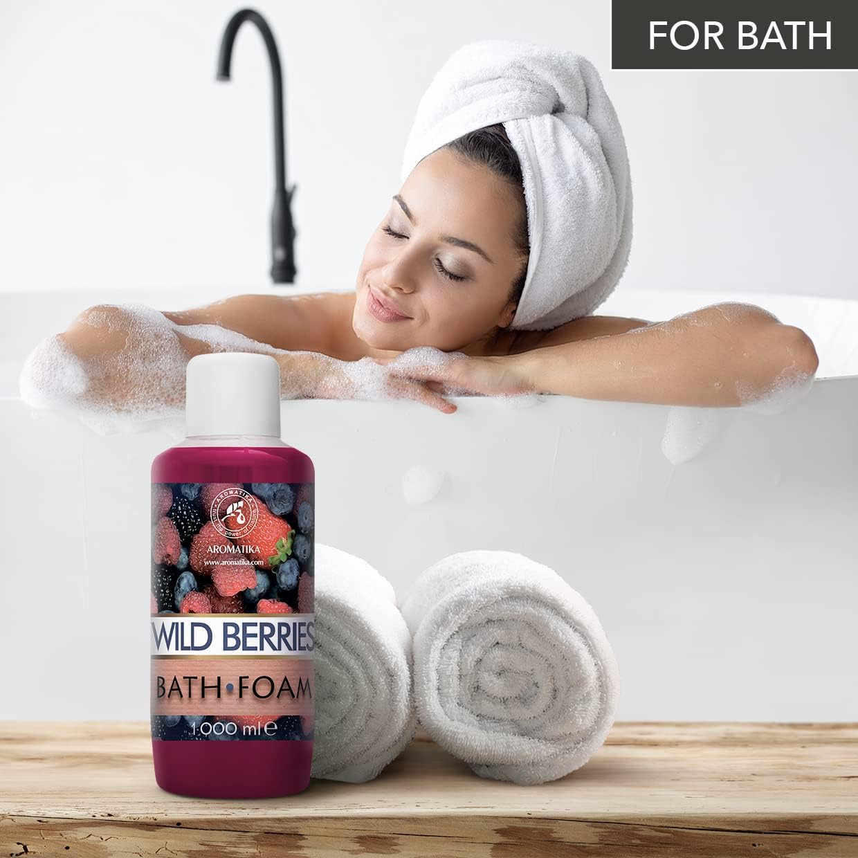 Bath Foam Wild Berries - 34 Fl Oz (1000ml) - Body Care - Good Sleep - Beauty - Bathing - Body Care - Wellness - Relax - Aromatherapy - Spa - Bubble Baths