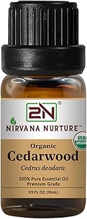 Cedarwood Essential Oil, USDA Certified Organic, 100% Pure Undiluted, Aromatherapy Oil for Diffuser, Hair & Skin Care