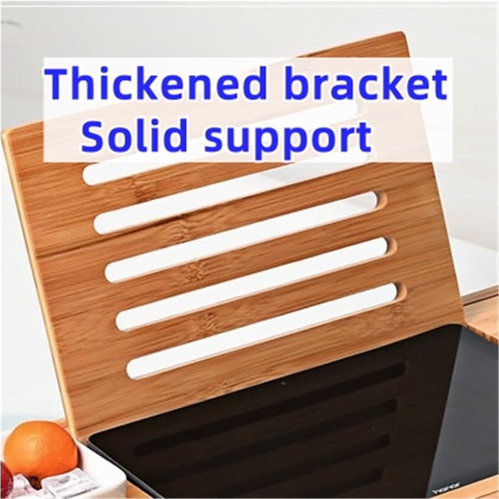 Bathtub Rack, Wood Storage Caddy, Retractable Bathtub Tray, No Need to Install Storage Board, Tray Rack for Bathroom, Bedroom, Lounge
