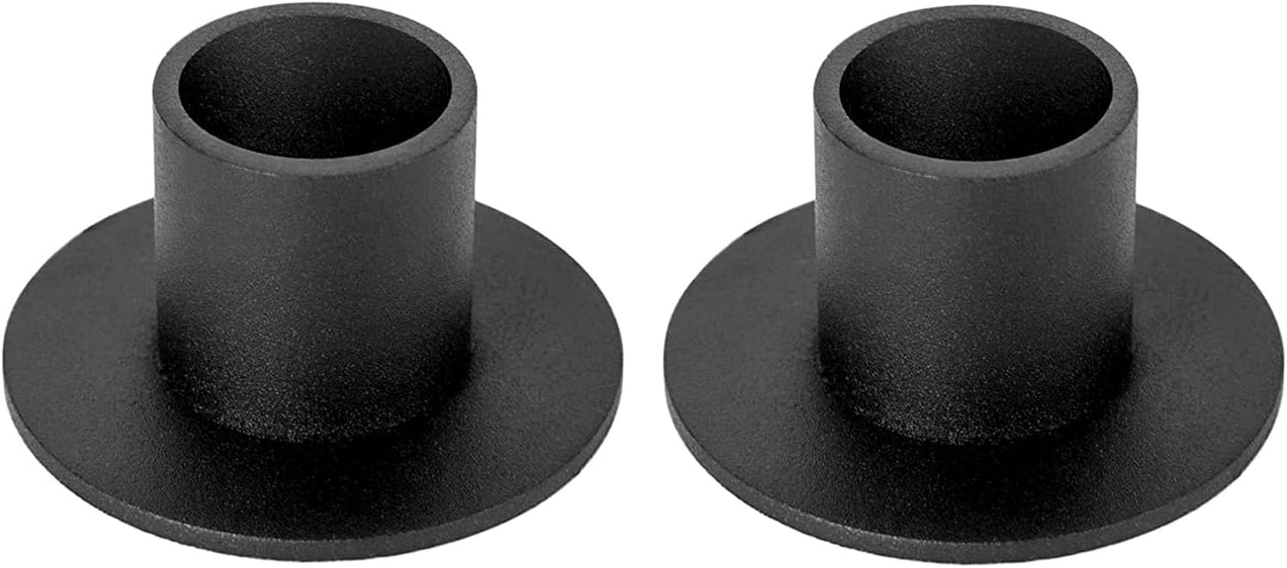 2 Pcs Black Iron Candle Holder for Taper Candles, Wedding, Dinning, Party Decoration (2)