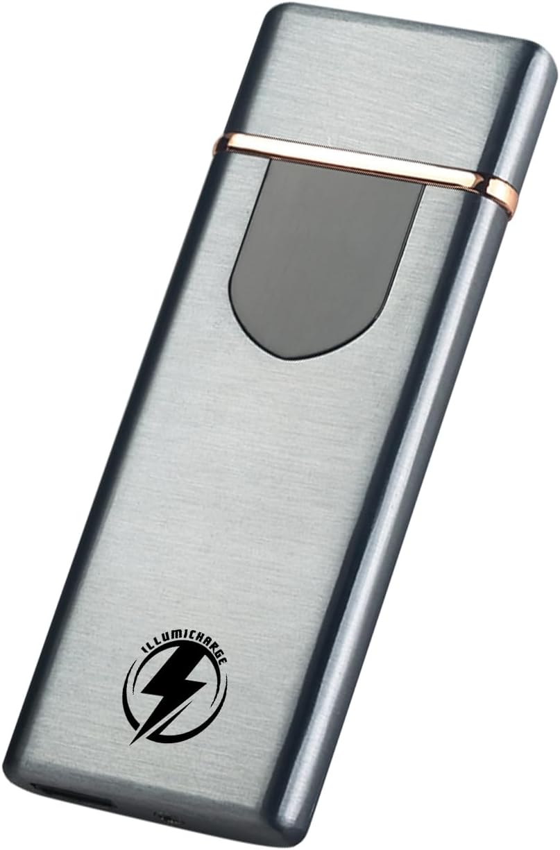 Touch 2.0 Electric Lighter - USB Rechargeable, Enhanced Coil & Battery Life, Windproof, Sophisticated Design, Ideal and Stocking Stuffer (Silver Satin)