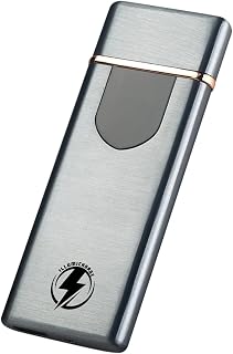 Touch 2.0 Electric Lighter - USB Rechargeable, Enhanced Coil & Battery Life, Windproof, Sophisticated Design, Ideal and Stocking Stuffer (Silver Satin)