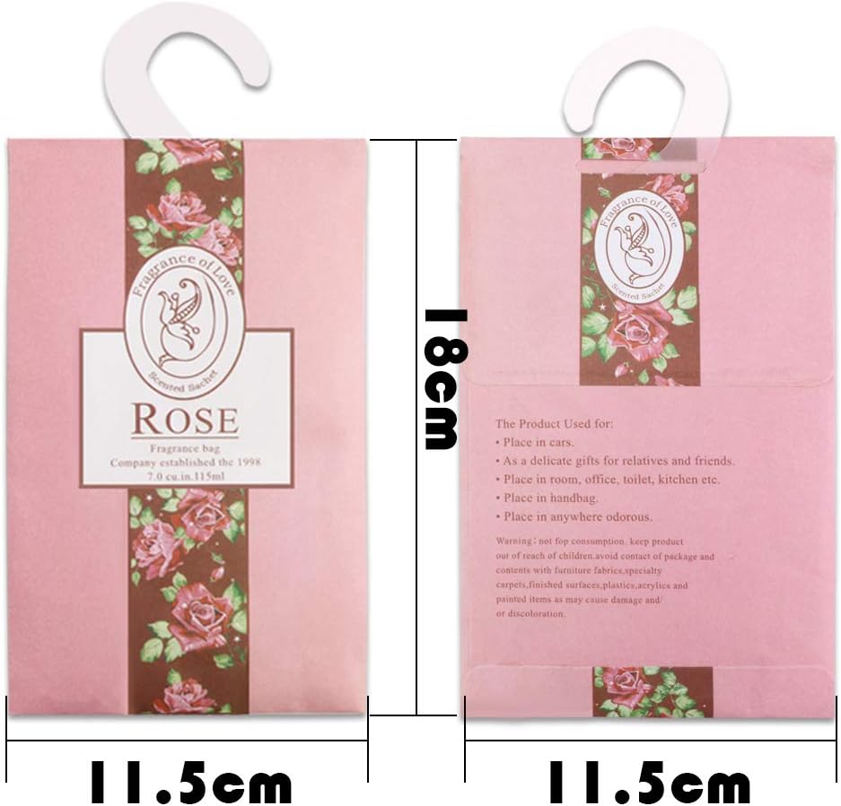 20 Pack Air Freshner Deodorizer Flower Scented Sachets Bags for Drawer and Closet with Hanger