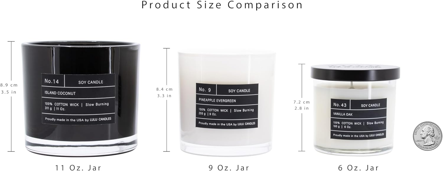Lulu Candles | Island Coconut | Luxury Scented Soy Jar Candle | Hand Poured in The USA | Highly Scented & Long Lasting (6 Oz.)