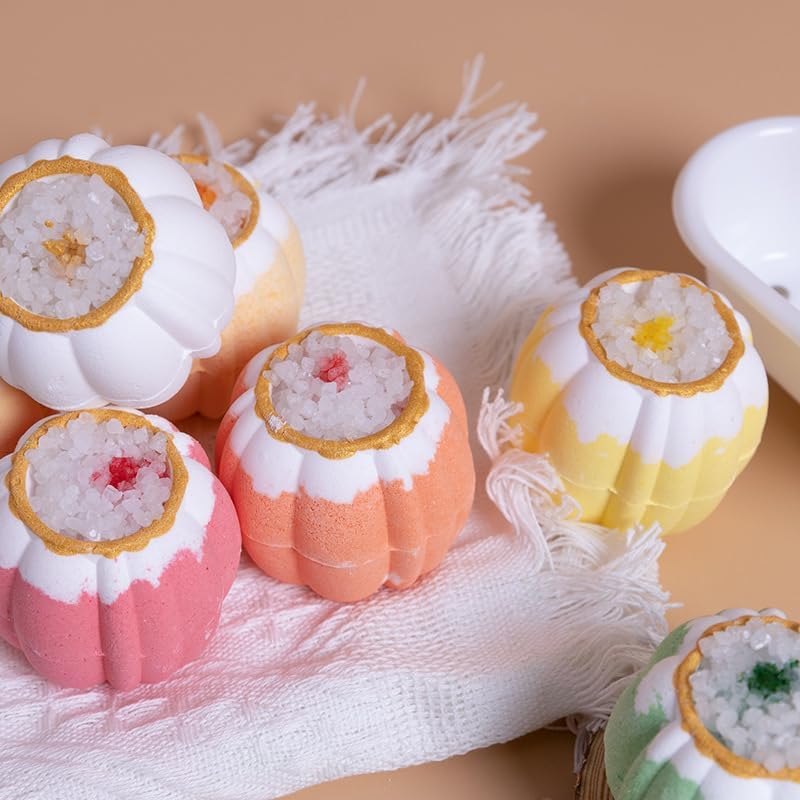 Bath Bombs Gift Set,6pcs Handmade Fizzies, Shea & Coco Butter Dry Skin Moisturize, Perfect for Bubble Spa Bath,Birthday Mothers Day Hallows' Day Gifts idea for Her