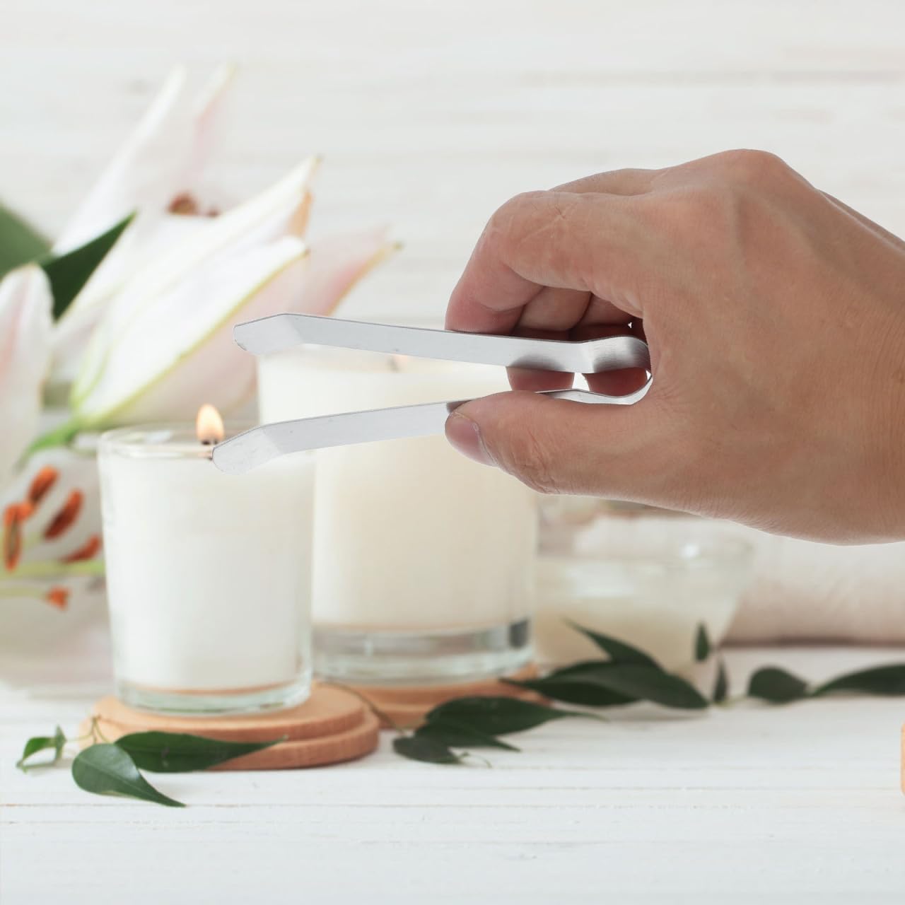 PRETYZOOM 5Pcs Candle Extinguishing Clips 4.33In Metal Wick Clamp Snuffer for Pillar Scented Tumbler and Tiki Candles Fire Safety Tool
