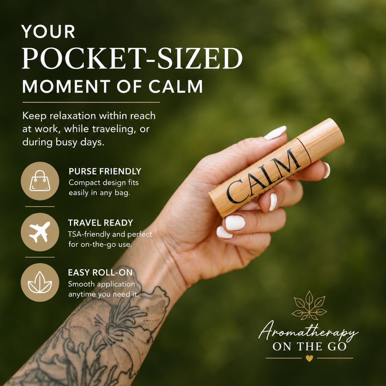 Calm Essential Oil Roller – Aromatherapy Roll On with Lavender & Chamomile – Calming Essential Oil Rollerball for Women, Self Care, Travel, Meditation & Wellness Gift – 10ml | Soulistic Root