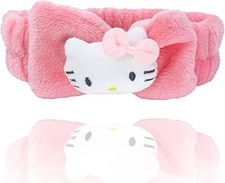 Kawaii Cartoon Headband, Cute Anime Spa Hairband, Microfiber Coral Skincare Shower Fluffy Towel Headbands for Girls Women Facial Washing, Makeup, Party