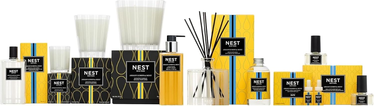 NEST New York Smart Home Fragrance Diffuser Refill Smart Vials, Amalfi Lemon & Mint - Set of 2 - Designed for NEST x Pura 3 and NEST x Pura 4 Diffusers - Cruelty Free, Vegan