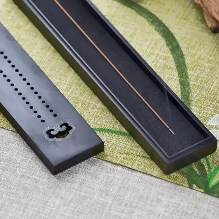Premium African Ebony Incense Box - Silver Alloy Inlay - Handmade