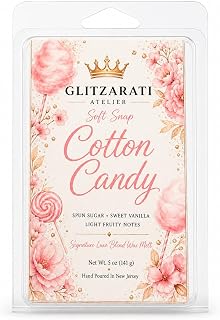 Cotton Candy | Signature Luxe Blend Wax Melt | Sweet Vanilla, Spun Sugar & Fruity Notes | 5 oz Clamshell | Glitzarati Atelier™