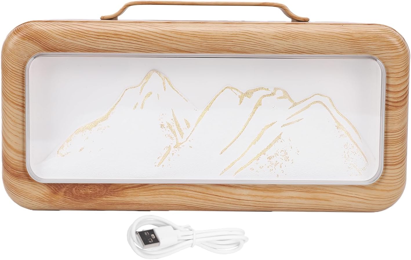 Essential Oil Diffuser Humidifier 600ml, Dual Spray Cool Mist Aromatherapy Diffuser with Light, Portable Fragrance for Home Bedroom Office, Light Wood Grain