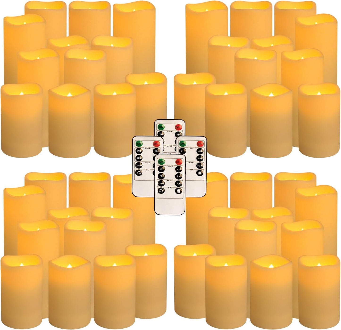 fclayvts 48-Pack LED Flameless Candles with Remote Control - Perfect for Home, Parties, and Special Occasions - Create a Magical Ambiance Effortlessly(Three Sizes)