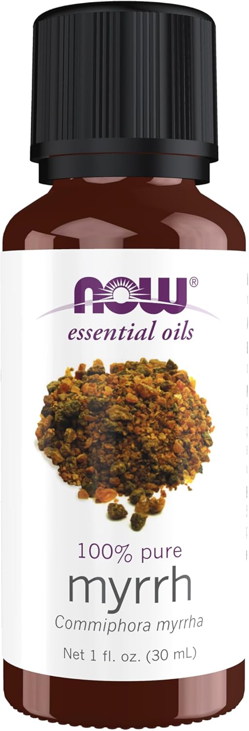 NOW Essential Oils, Myrrh Oil Blend, Meditative Aromatherapy Scent, Steam Distilled, 100% Pure, Vegan, Child Resistant Cap, 1-Ounce