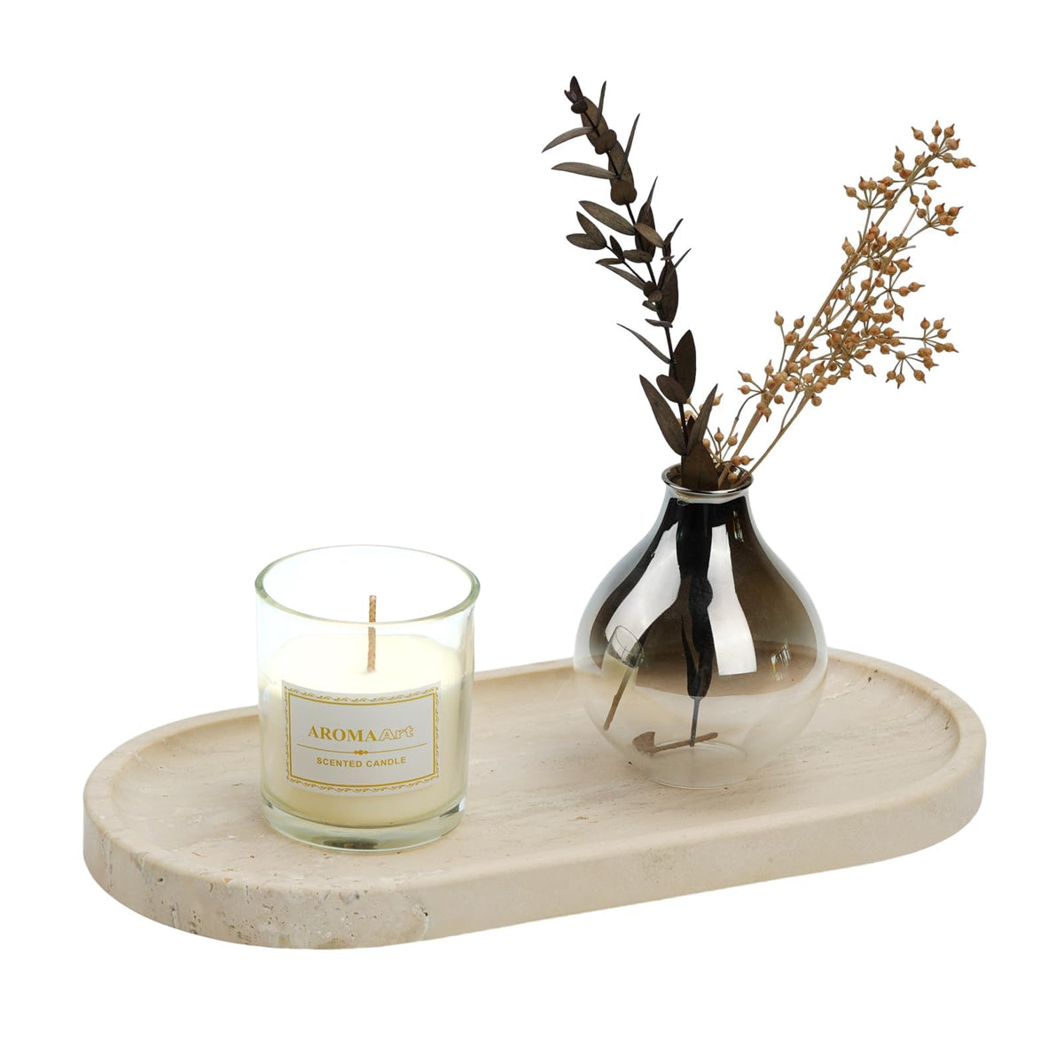 Koville Italian Travertine Tray