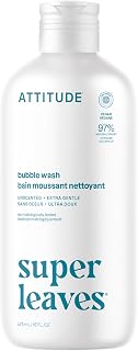 Attitude Bubble Bath, EWG Verified, Plant and Mineral-Based, Dermatologically Tested, Vegan Body Care Products, Extra Gentle, Unscented, 16 Fl Oz