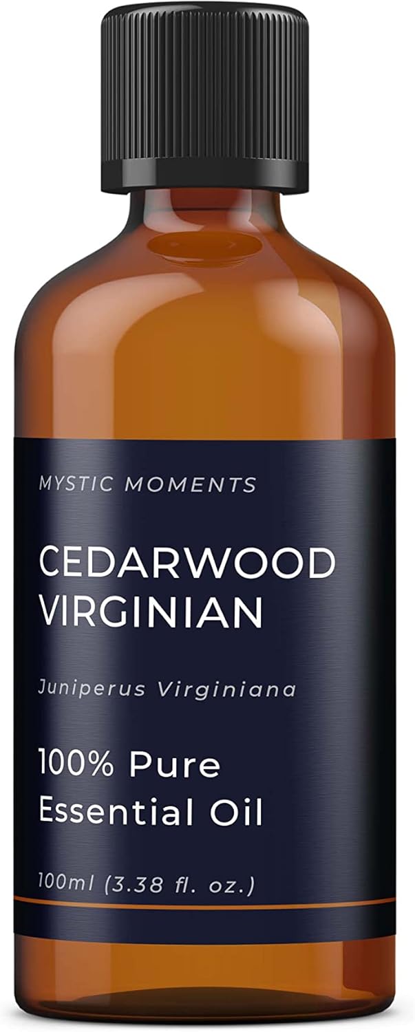 Mystic Moments | Cedarwood Virginian Essential Oil 100ml | Juniperus virginiana | Woody Aromatic & Calming Base Note | Ideal for Diffusers, Aromatherapy & Relaxation