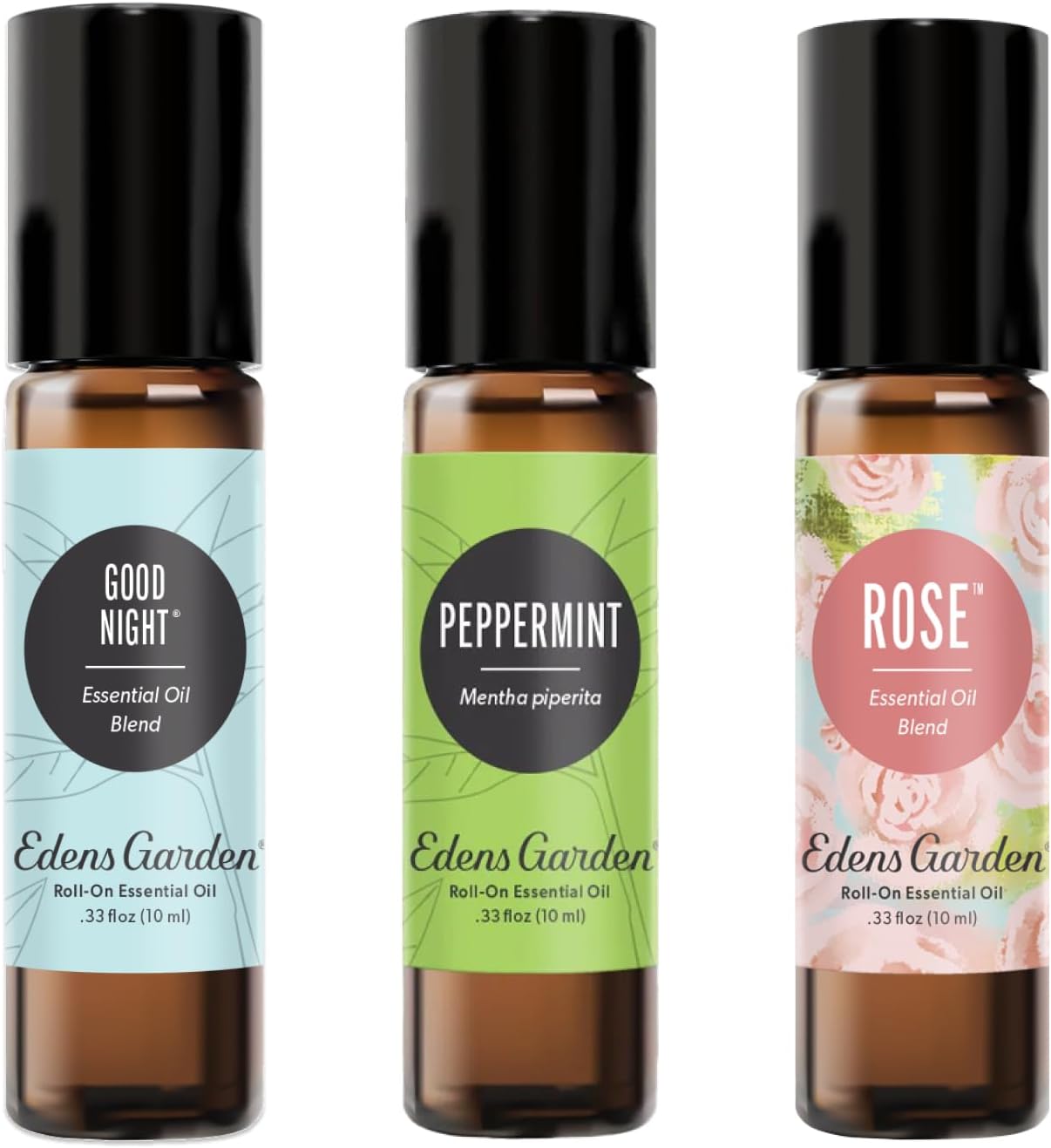 Edens Garden Essential Oil Roll-On 3 Set, 100% Pure Therapeutic Grade & Natural Aromatherapy Roller Blends For Relaxation, Sleep & Skin Care Oils - For Massage, Body & Self Care, 10 ml Roll-On/ 3 Pack