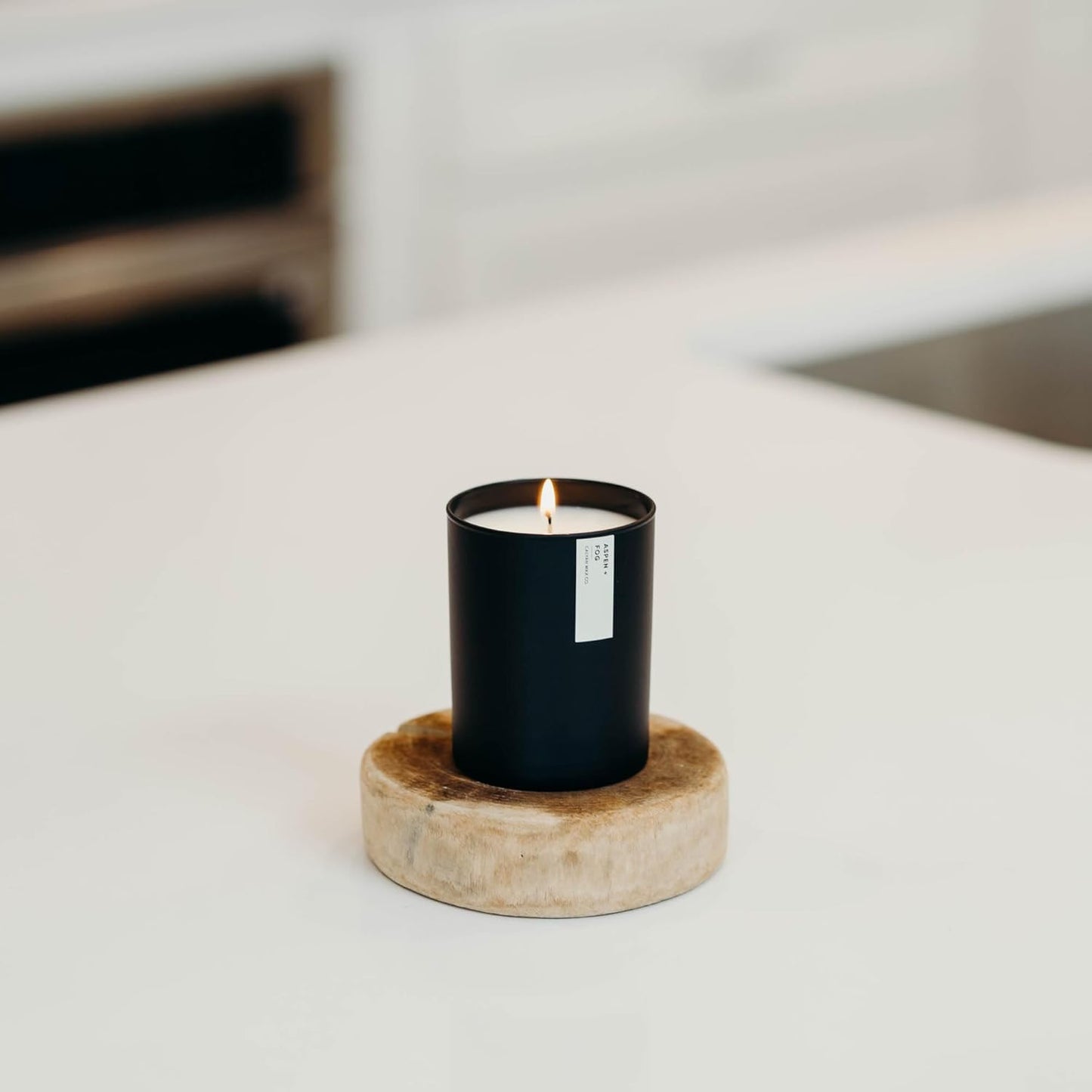 Calyan Wax Co. Aspen & Fog Scented Candle - 75 Hour Burn - Luxury Clean Soy Wax Candles - Long Lasting Black Tumbler Jar Candle for Home - 10.2oz