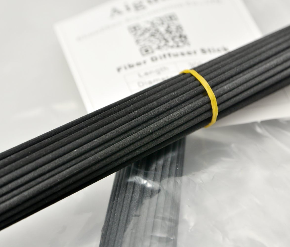 100 Pieces Fiber Reed Diffuser Replacement Refill Sticks (12" x 3mm, Black)