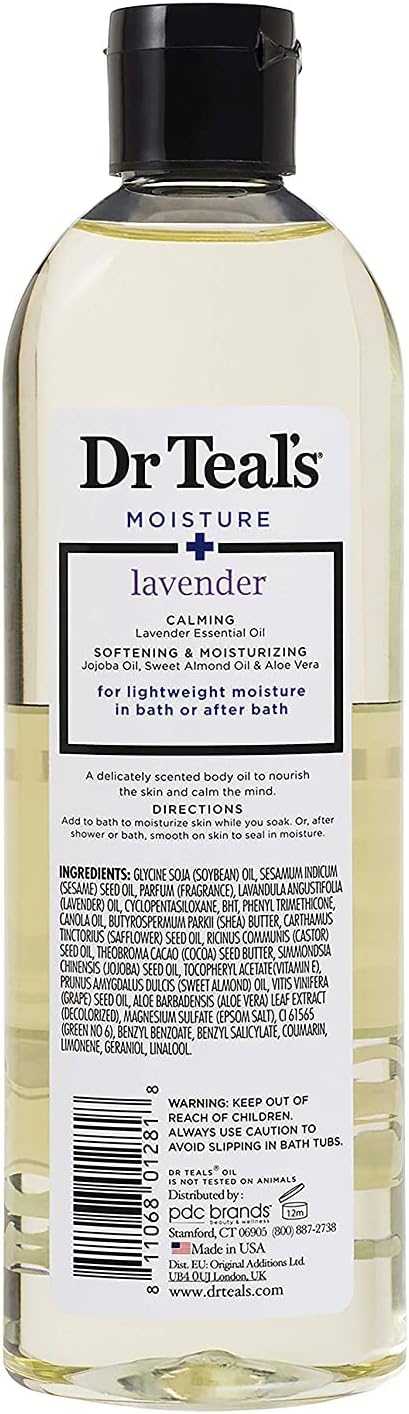 Dr. Teals Bath & Body Oil Variety Gift Set (2 Pack, 8.8oz Ea.) - Soothing Lavender & Rejuvenating Eucalyptus & Spearmint - Essential Oils Hydrate Skin & Alleviates Daily Stress