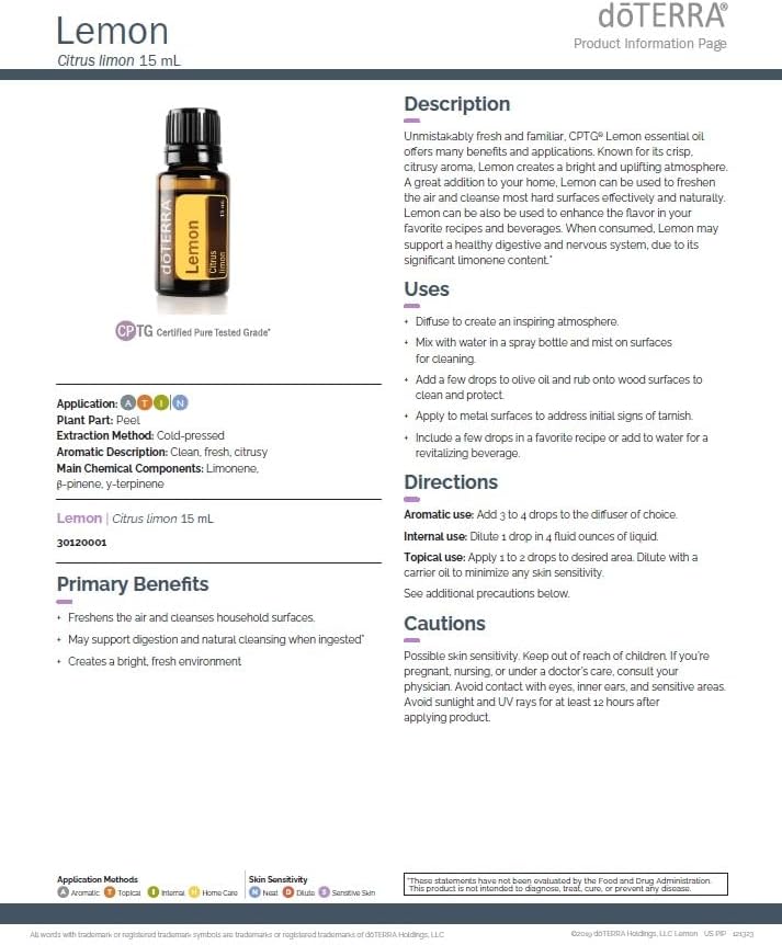 doTERRA Lemon Essential Oil - 15 mL