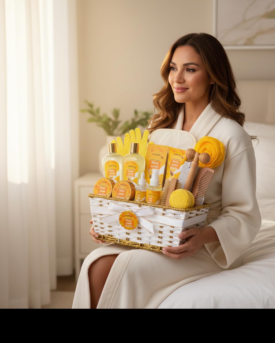 17-Piece Mothers Day Gifts for Women & Men, Almond Luxury Spa Gift Set Bath and Body Gift Basket Set Care Kit Face Skin Care Set, Bath & Body Care Set, Christmas, Valentines, Birthday, Anniversary
