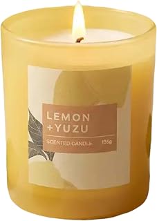 Lemon Scented Candle – 4.76 oz (135g) Natural Soy Wax, 30-Hour Clean Burn, Elegant Glass Jar, Home Fragrance & Thoughtful Gift for Home (Lemon)
