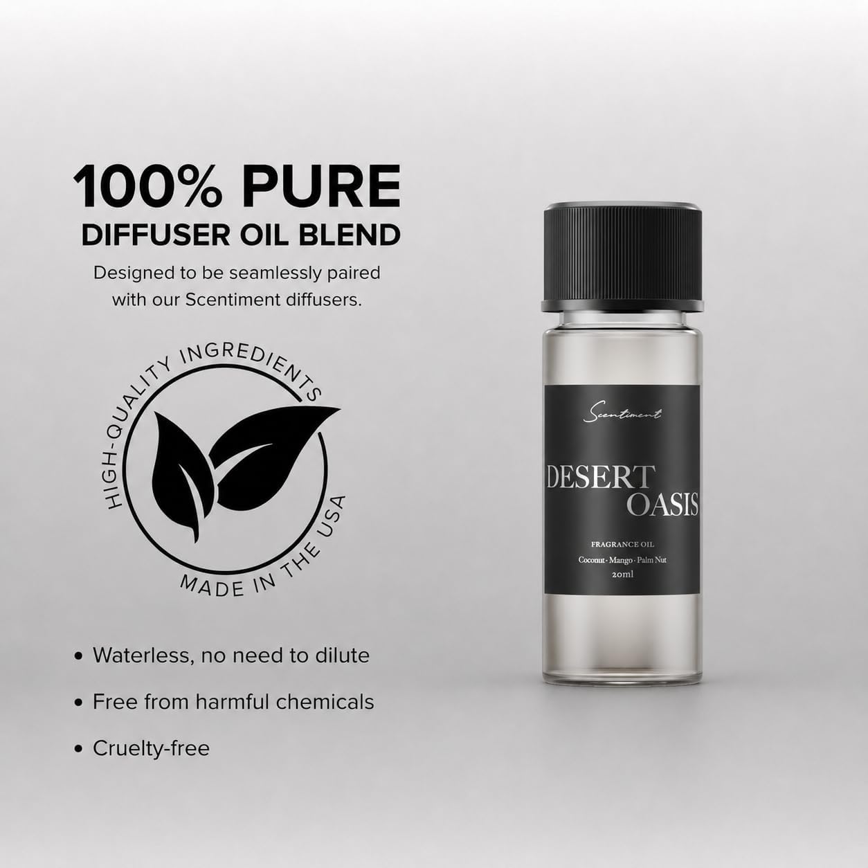 Scentiment Tropical Resort Diffuser Oil - Premium Hotel Scent with Notes of Bergamot, Magnolia & Oud Home Scent, Hotel Fragrance Oil Diffuser Refill - 0.68 fl oz (20 mL)