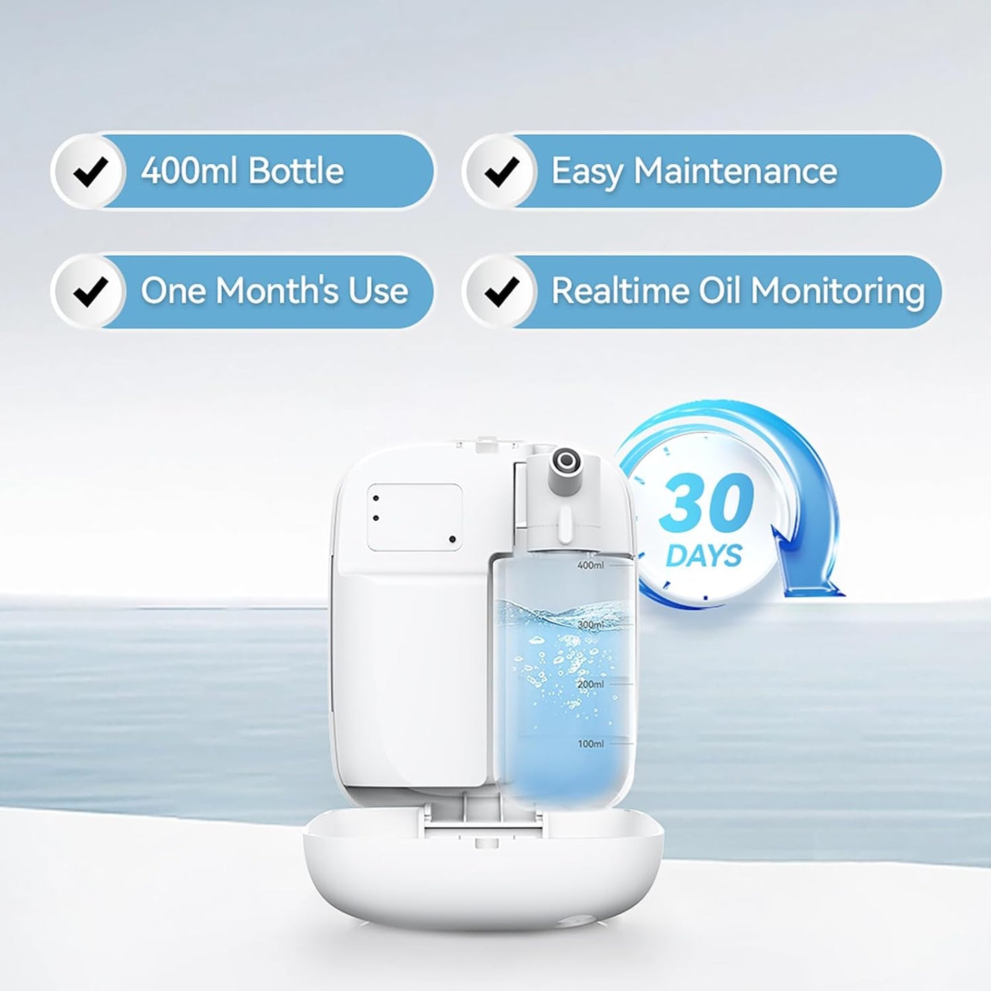 Upgraded Waterless Essential Oil Diffuser, Scent Air Machine for Home Cover Up to 2000 sq.ft, Scent Diffuser 400ML, Hotel and Commercial Use, Cold-Air Tech for Spa, Office