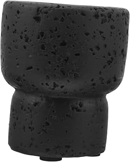 Cement Match Holder Jar for Matchstick Storage and Candle Lighting with Black Rustic Design, Suitable for Fireplace and Kitchen Tasks, Can Store Several Match Boxes an Elegant