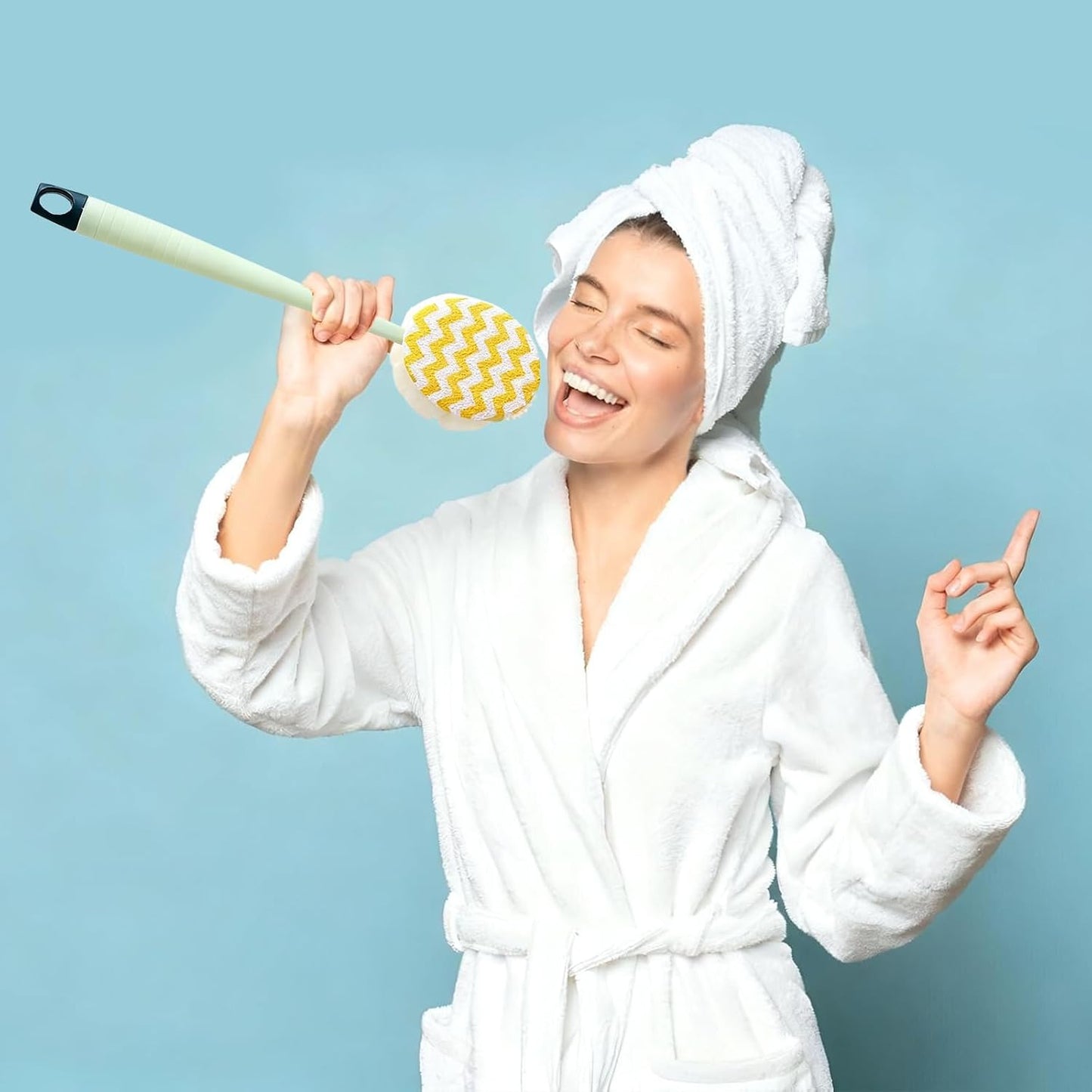 Bath Back Scrubber Brush for Shower,Dry Brushing Body Brush for Men Women Long Handle Exfoliator