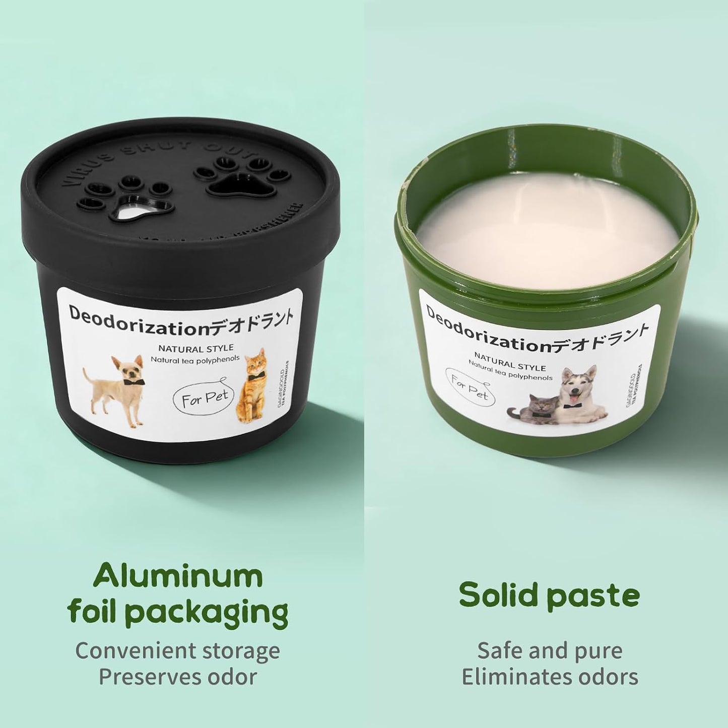 Air Freshener, Green Tea Scent Diffuser with Leak-proof Cap for Remove Pet Odors, Gel Car Diffuser for Car, Home, Bathroom, Closet and Small Spaces, 7.8 oz Each Lasts 45 Days, 2 Pack