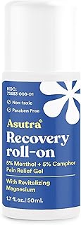 ASUTRA Recovery Roll-On Gel, 1.7 oz - Cooling and Warming Sensation, Temporary Relief from Muscle Discomfort and Soreness, Mess-Free Applicator, Menthol, Camphor, and Premium-Quality Magnesium