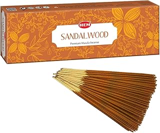HEM Sandalwood Incense Sticks 100g – Premium Aromatic Fragrance for Relaxation, Meditation, and Spiritual Purity – Long-Lasting, Eco-Friendly, and Handcrafted for Home & Office