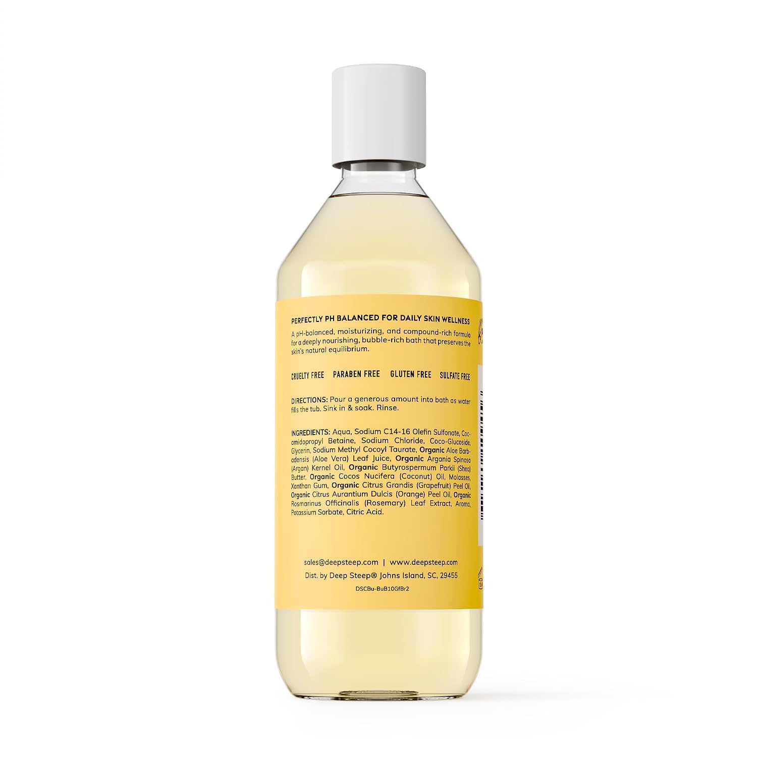Deep Steep Bubble Bath, Grapefruit Bergamot, 10 oz – Soothing Soak with Shea Butter, Argan Oil, Aloe Vera & Coconut Oil – Vegan, Sulfate-Free, PH-Balanced Clean Beauty