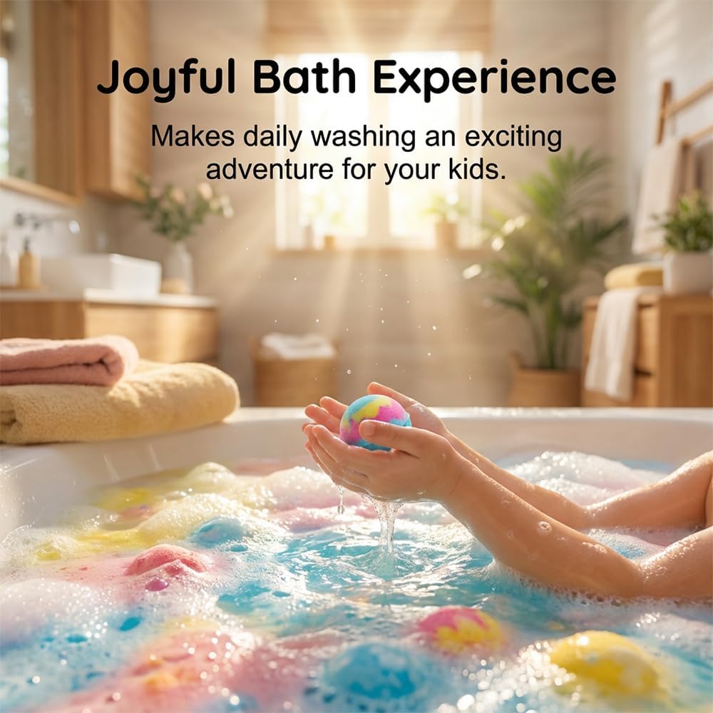 Natural Bath Bombs with Mega Bubbles & Surprise Inside, 12 Pack Bath Bombs Gift Set, Fun Colorful Safe Bubble Spa Ocean Sea Animal Bath Bombs Party Favors Birthday Gift (Ocean)