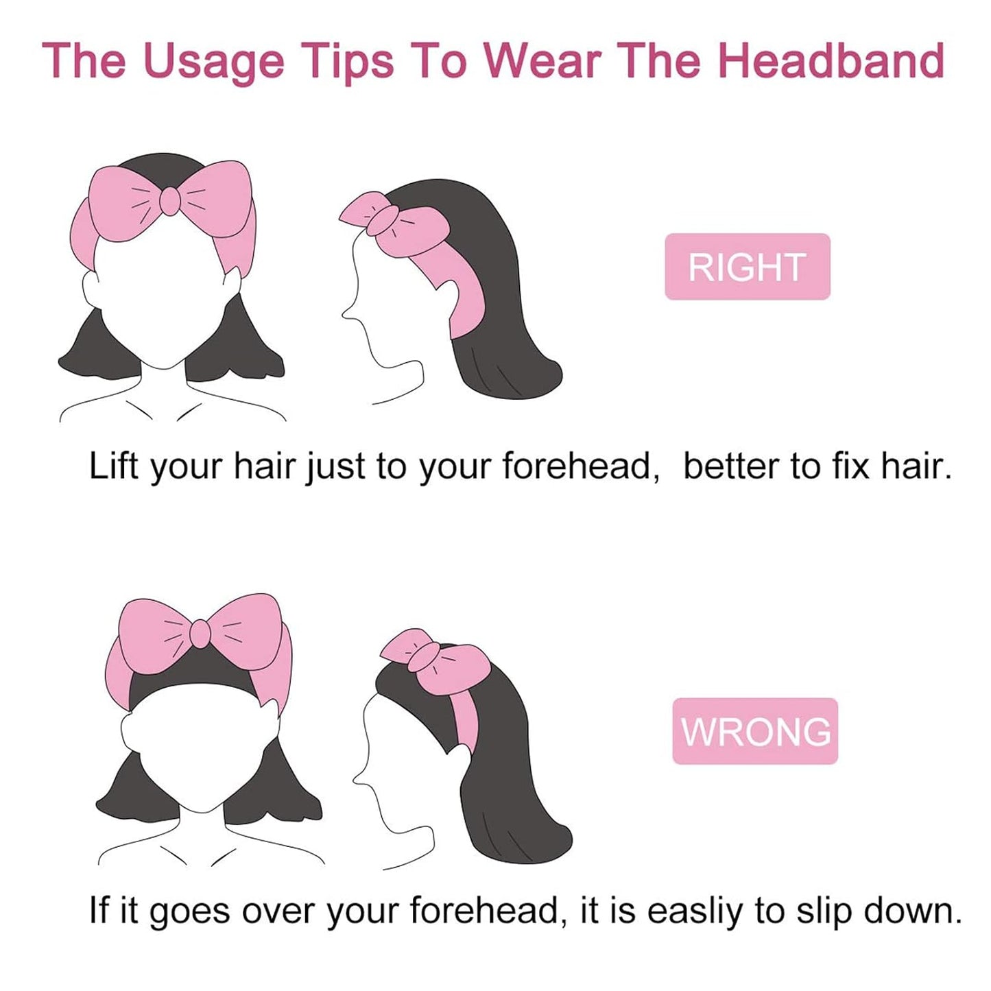 Casoty 8 Pcs Pink Spa Headbands, Soft Coral Fleece Hair Bow Headband for Washing Face, Makeup, Skincare, Yoga, Hair Accessory for Women, Girls, Adults, Gift